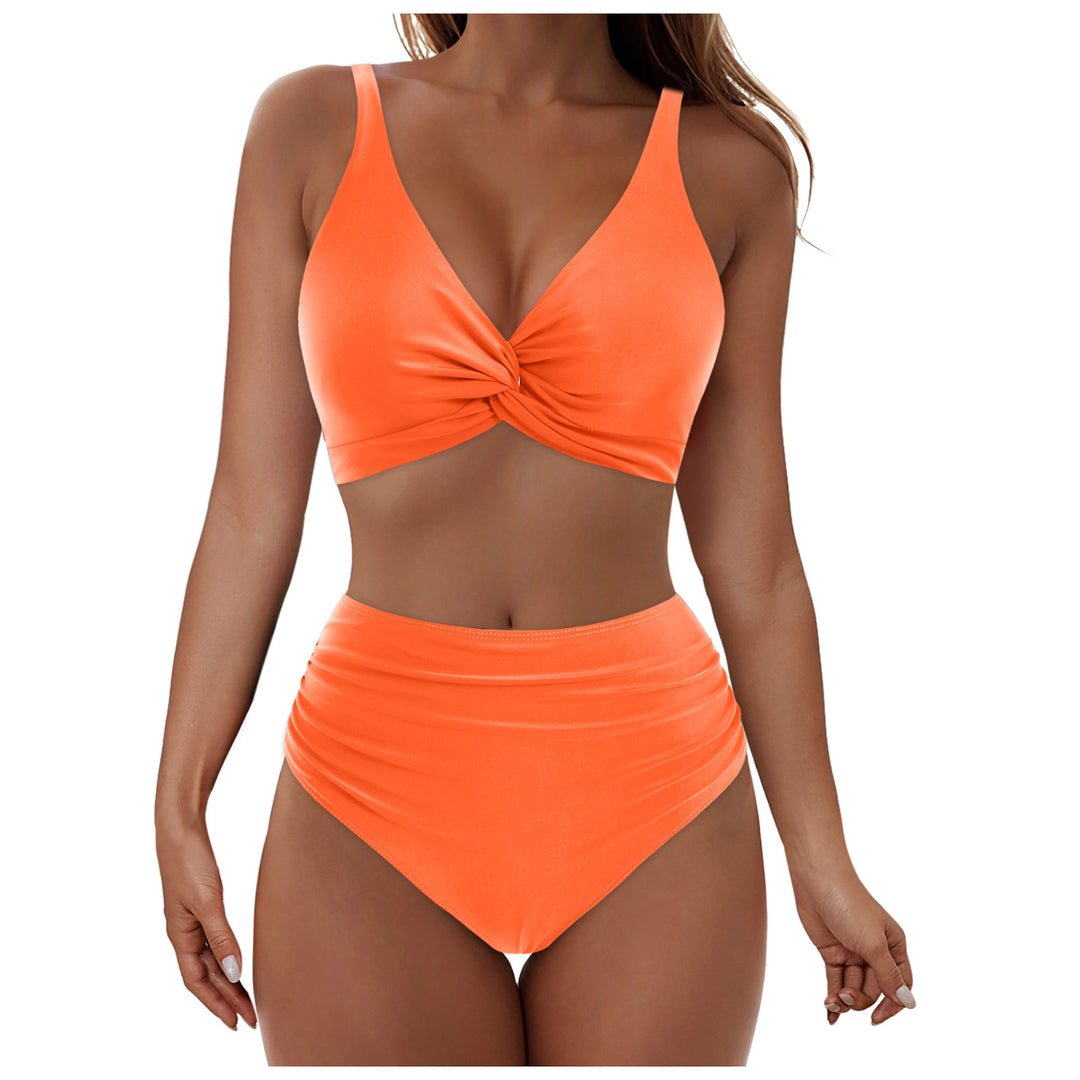 Damen Hochtailliertes Bikini-Set mit elegantem Wickeloberteil R&B