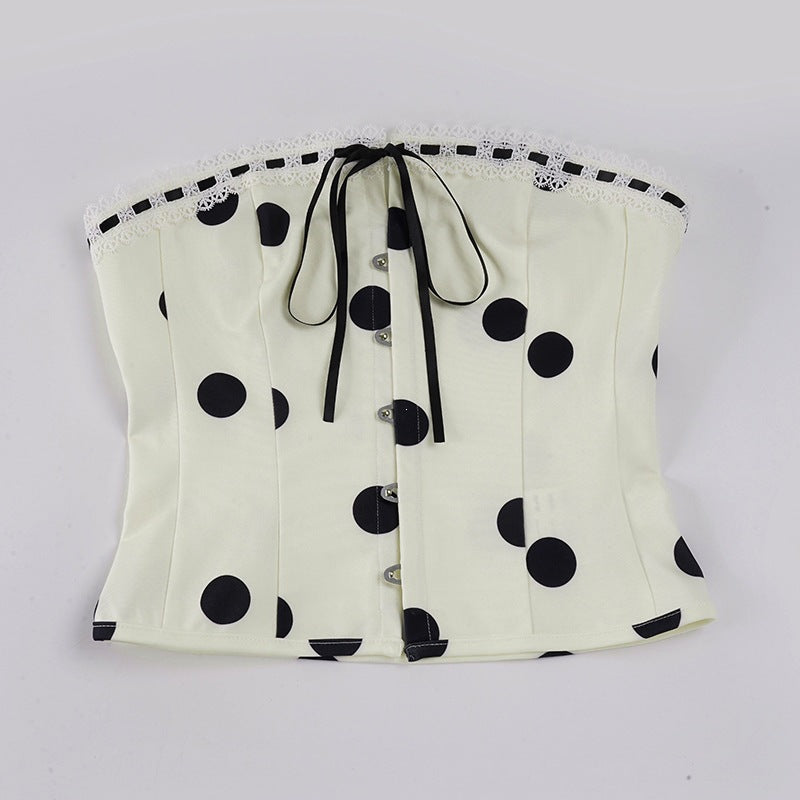 Damen Bandeau-Blusenshirt mit Rüschendetails und Knopfleiste R&B