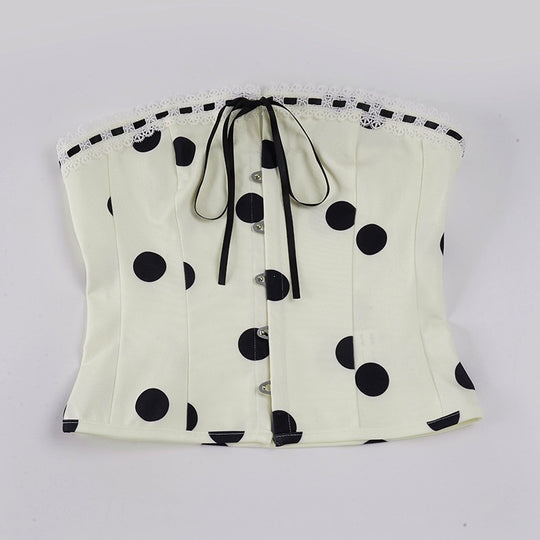 Damen Bandeau-Blusenshirt mit Rüschendetails und Knopfleiste R&B