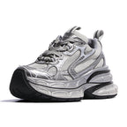 Damen Sportliche Chunky Sneakers mit reflektierenden Oberflächen und optimaler Dämpfung R&B