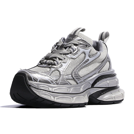 Damen Sportliche Chunky Sneakers mit reflektierenden Oberflächen und optimaler Dämpfung R&B