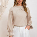 Damen elegante Bluse mit Rüsche R&B