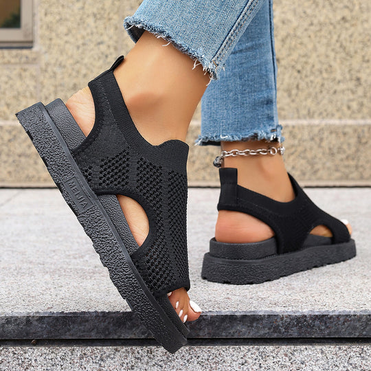 Damen sportliche Sandalen mit atmungsaktivem Netzmaterial und rutschfester Sohle R&B