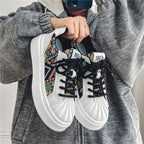 Damen modische Sneakers mit textilem Obermaterial und extravaganten Mustern R&B