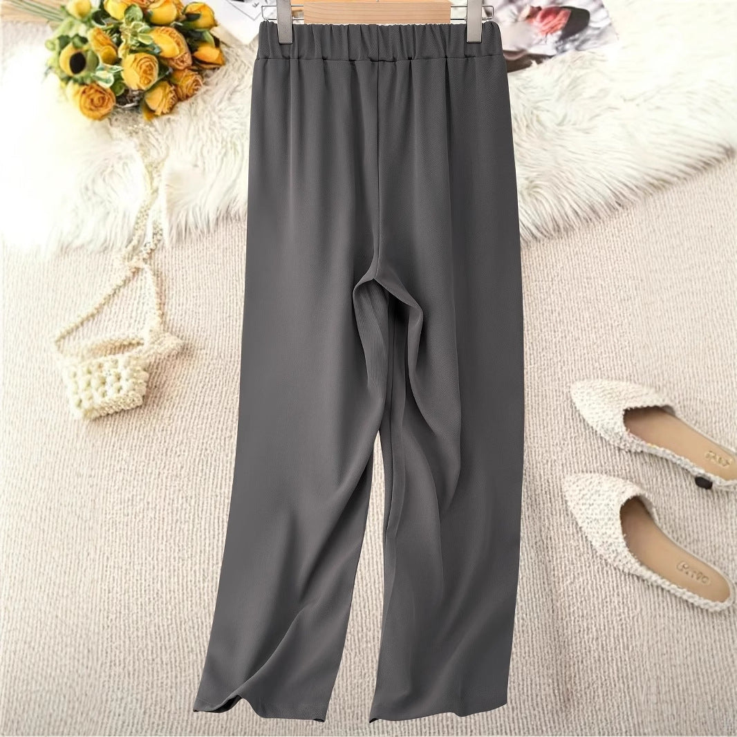 Damen Weite Hochtaillierte Stoffhose mit elegantem Gummibund R&B