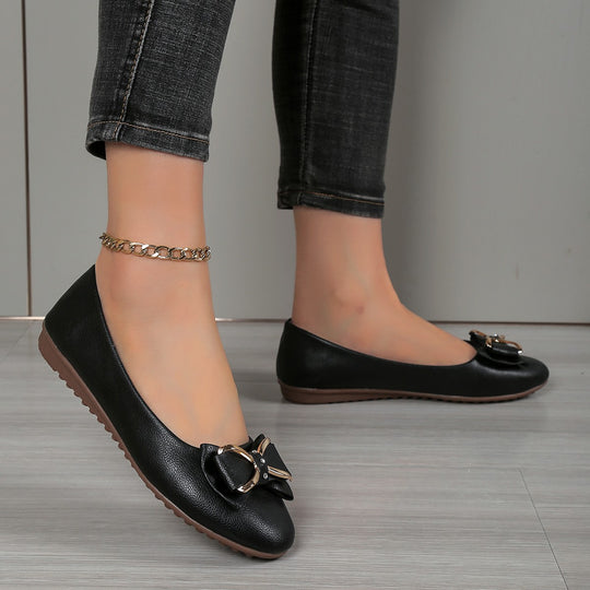Damen Ballerinas mit funkelnder Schleifenapplikation und rutschfester Sohle R&B