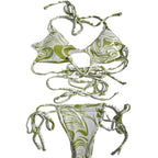 Damen Bikini mit Schlitzdesign und floralen Mustern R&B