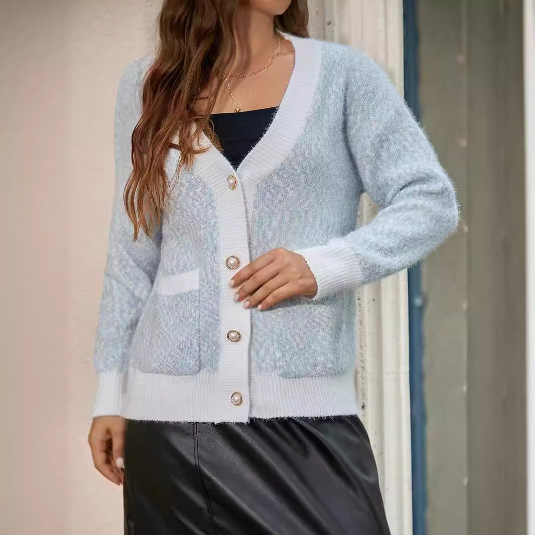Damen oversized Strickjacke mit praktischen Taschen und stilvollen Knopfdetails R&B