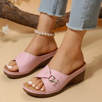 Damen Wedge-Pantoletten mit modischem Riemendesign und anatomischem Fußbett R&B