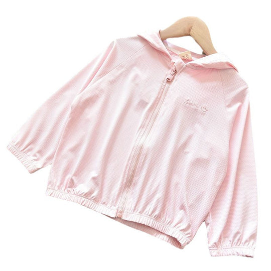 Unisex nan leichte strukturierte Kapuzen-Fullzipjacke für Kinder R&B