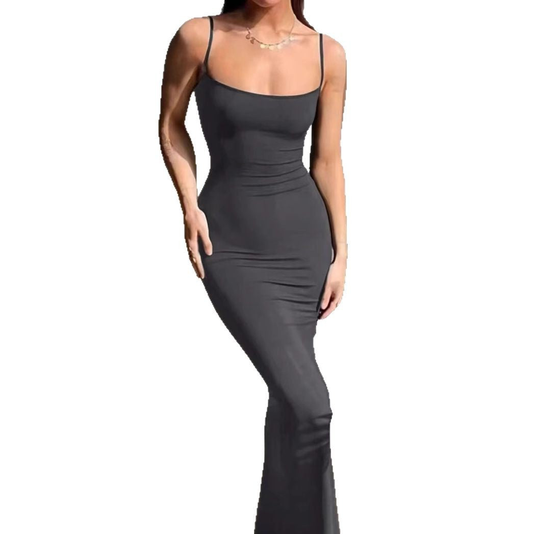 Damen Langärmeliges Abendkleid mit figurbetonendem Schnitt und dezentem V-Ausschnitt R&B