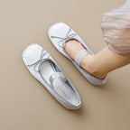 Damen Ballerinas mit elegantem Schnallenverschluss und zartem Schleifendetail