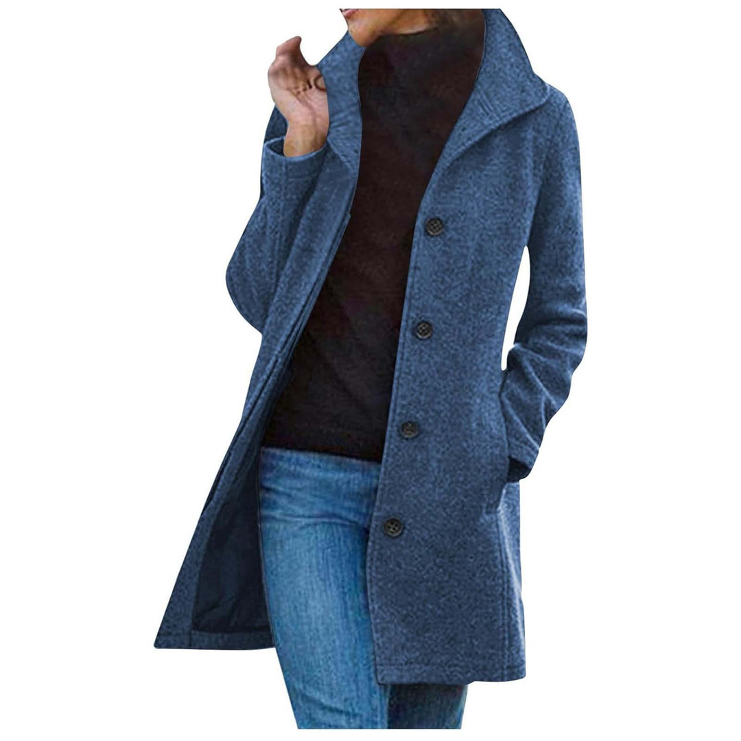 Damen modischer Mantel mit schickem Revers und praktischen Taschen R&B
