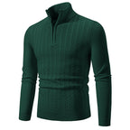 Herren eleganter Strickpullover mit hochabschließendem Reißverschluss R&B