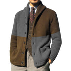 Herren Elegante Strickjacke mit hochgeschlossenem Kragen und Knopfdetails R&B