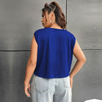 Damen elegantes Wickeloberteil mit Rüschendetails und modischem Ausschnitt R&B