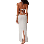 Damen Maxikleid mit raffiniertem Cut-Out und Blumenapplikation R&B