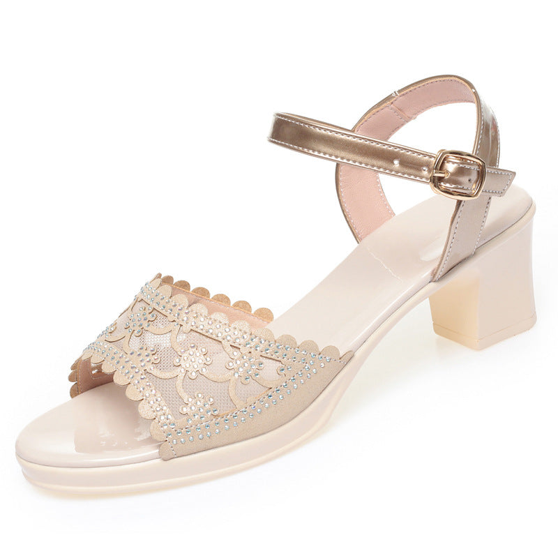Damen Elegante Pumps mit zartem Spitzen-Design und praktischer Schnalle R&B