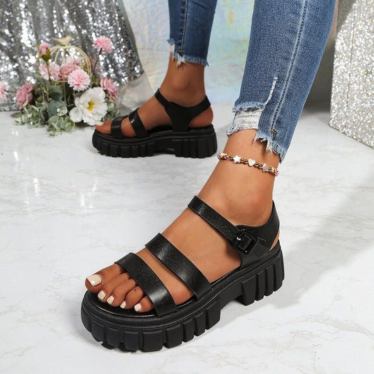 Damen Komfortable Riemensandalen mit robustem Profil R&B