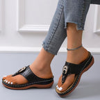 Damen Wedge-Sandaletten mit stilvollem Dekor und gepolstertem Fußbett R&B