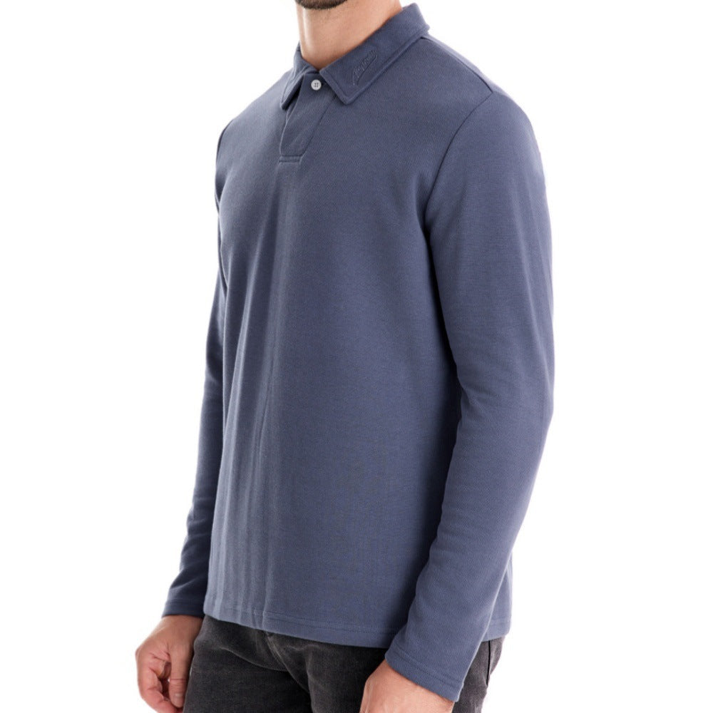 Herren langärmliges Polo-Shirt mit eleganter Knopfleiste und sportlichem Schnitt