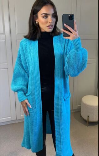 Damen Langer Strickmantel mit großzügigen Taschen R&B