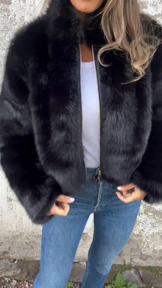 Damen Kunstpelz-Bomberjacke R&B