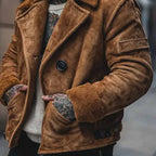 Herren lässige Wildlederjacke mit weichem Innenfutter