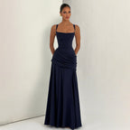 Damen Elegantes Maxikleid mit tailliertem Design und zarten Raffungselementen R&B