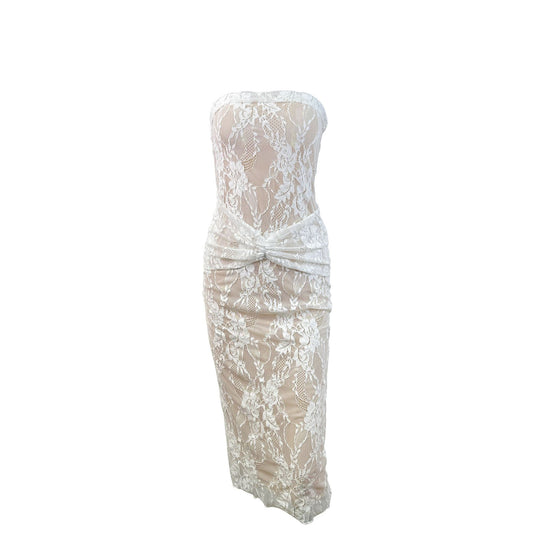 Damen Spitzenkleid mit figurformendem Design und elegantem Knotendetail R&B