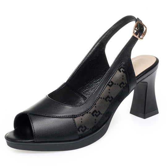 Damen Sling-Pumps mit modischem Cut-Out-Design und komfortablem Blockabsatz R&B