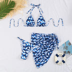Damen Triangel-Bikini mit hochwertigem BindR&Band und modischer Wickelrock-Optik R&B