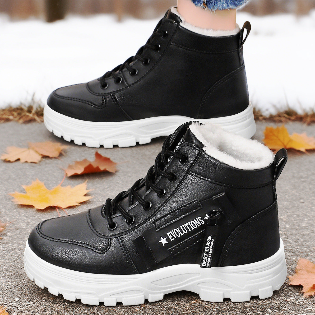 Damen Stylische und isolierte Winterstiefel mit rutschfester Sohle R&B