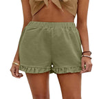 Damen Shorts mit voluminösem Rüschensaum und elastischem Bund R&B