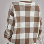 Damen Oversize-Karo-Pullover R&B