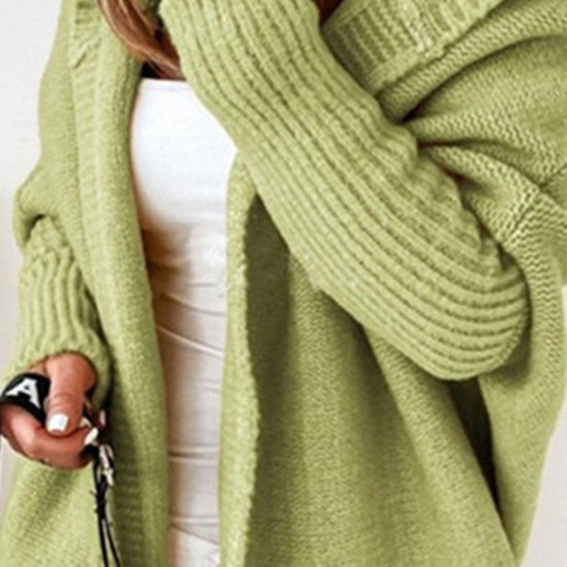 Damen Lässiger Strickpullover mit offener Front und feiner Struktur R&B