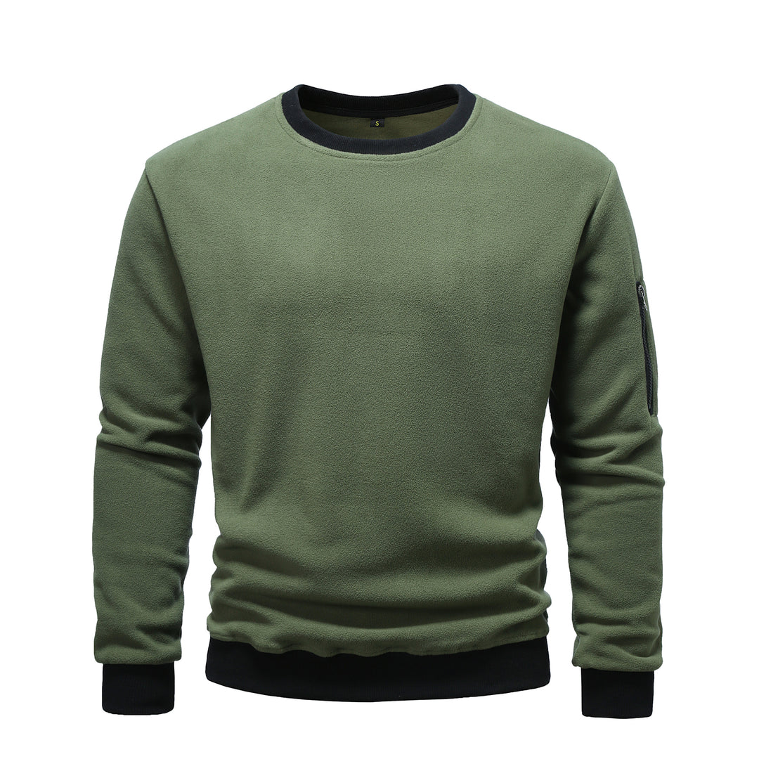 Herren kuscheliger Fleece-Pullover mit Reißverschlusstasche R&B