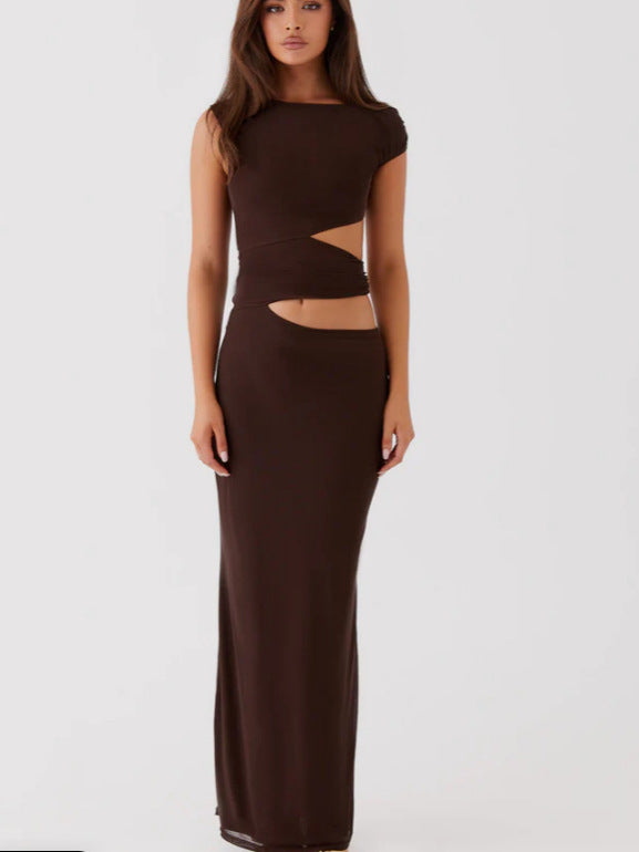 Damen Elegantes Maxikleid mit raffinierten Cut-Out-Details und figurbetontem Schnitt R&B