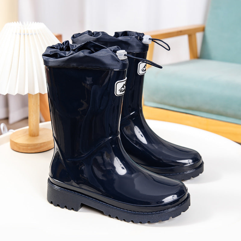 Damen Hochwertige und Stylische Gummistiefel mit Verstellbarem Schnürsystem R&B