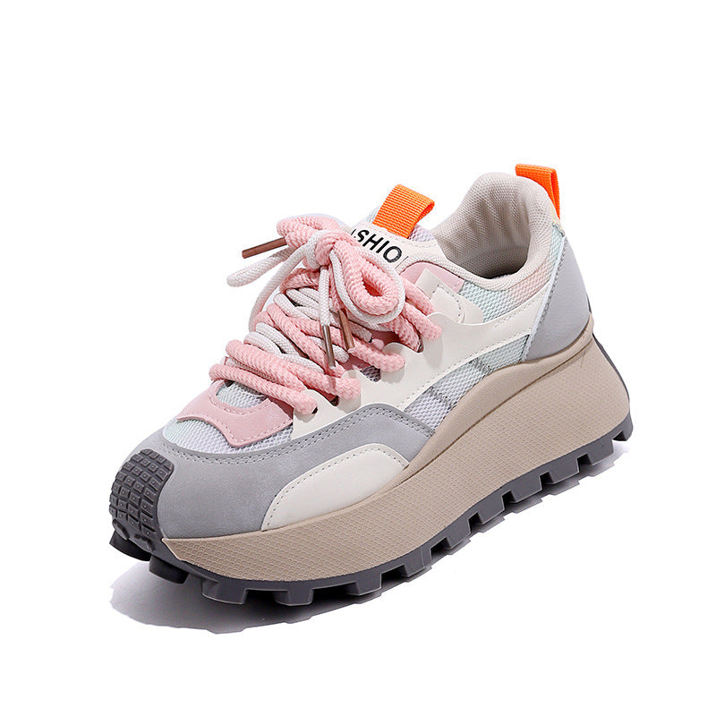 Damen Überdimensionale Plateau Sneakers mit stilvollem Farbverlauf und rutschfester Sohle R&B