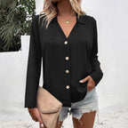 Damen Elegante Bluse mit Knopfleiste R&B