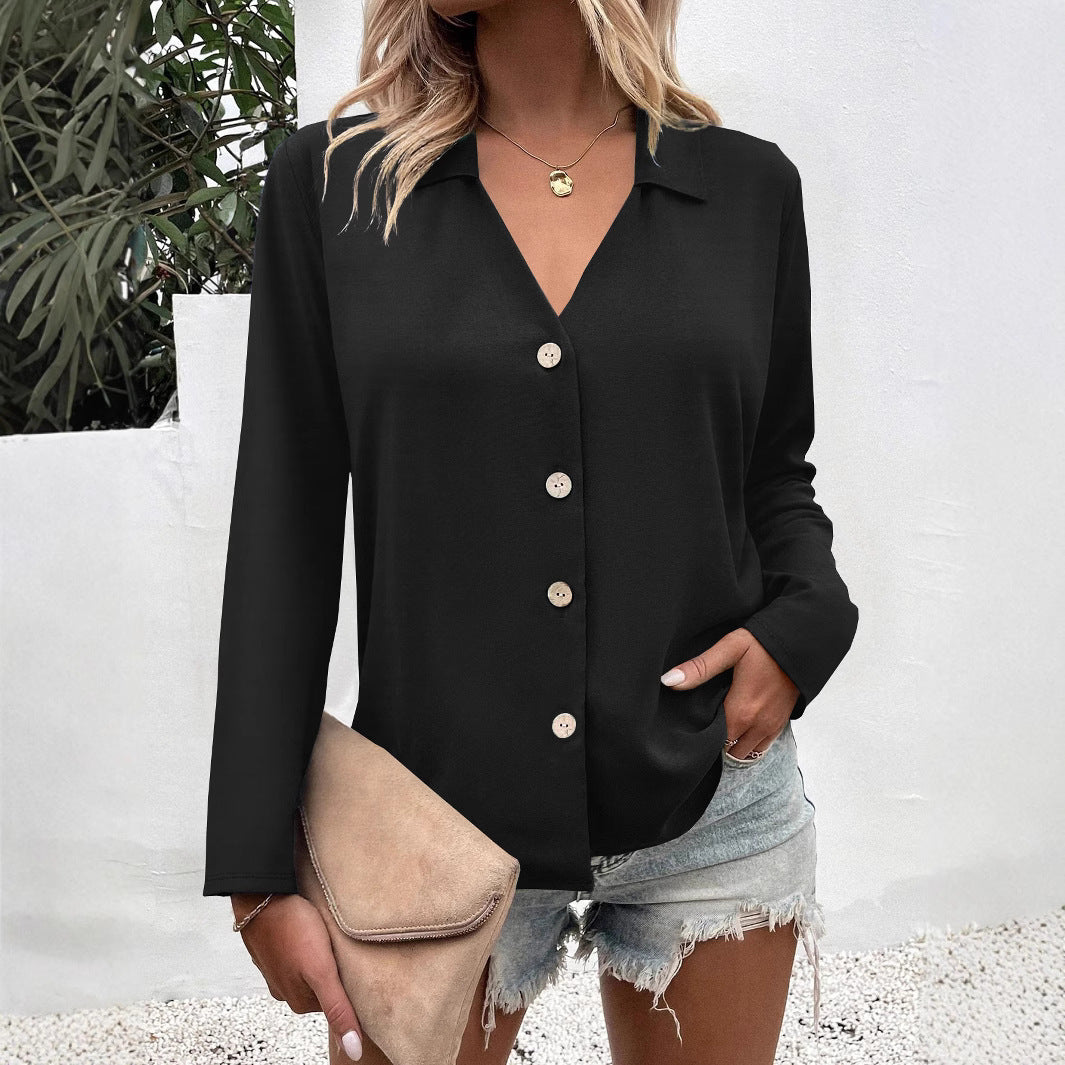 Damen Elegante Bluse mit Knopfleiste R&B