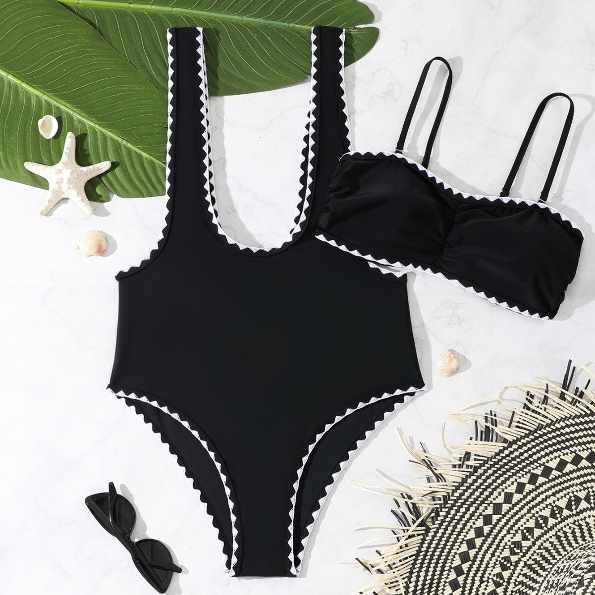 Damen Eleganter Cut-Out Badeanzug mit modischem Design R&B