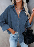 Damen Übergroße Kordbluse R&B