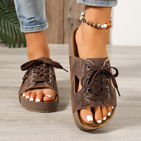 Damen Sportliche Schnürsandalen R&B