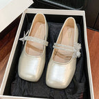 Damen Ballerina Schuhe mit dekorativen Schmuckdetails