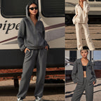 Damen Sportiver Freizeitanzug mit praktischen Taschen und modernem Reißverschluss R&B