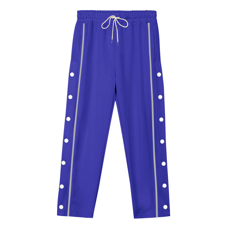 Unisex nan leichte Sport-Trainingshose mit Druckknopfleiste und elastischem Kordelbund R&B