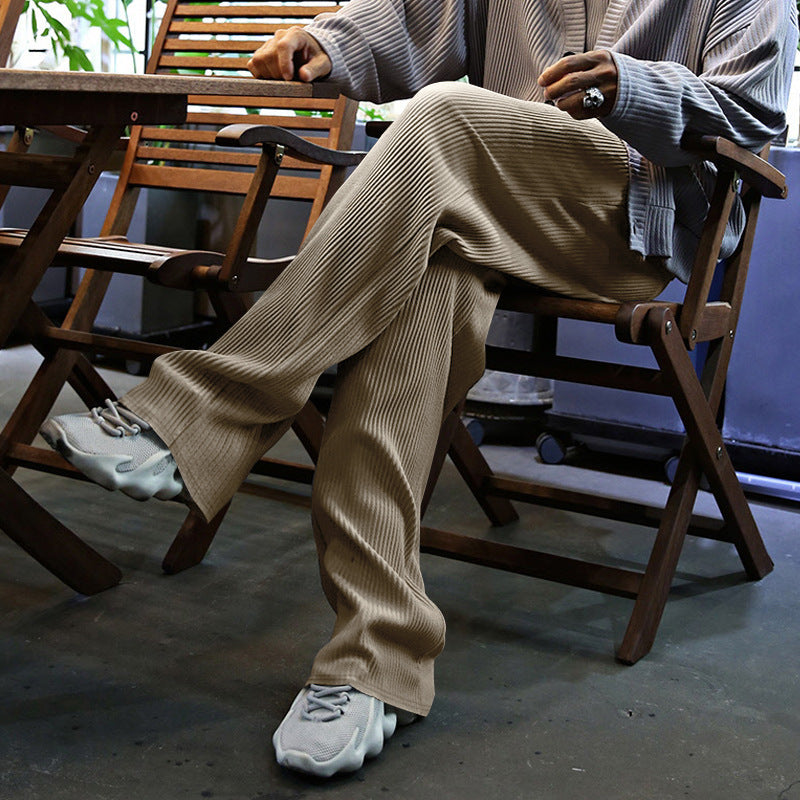 Herren lässige Freizeithose mit elastischem Bund und gepunktetem Textilmuster R&B
