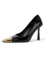 Damen Slingback-Pumps mit markantem Leopardenmuster und goldenem Zehenbereich R&B